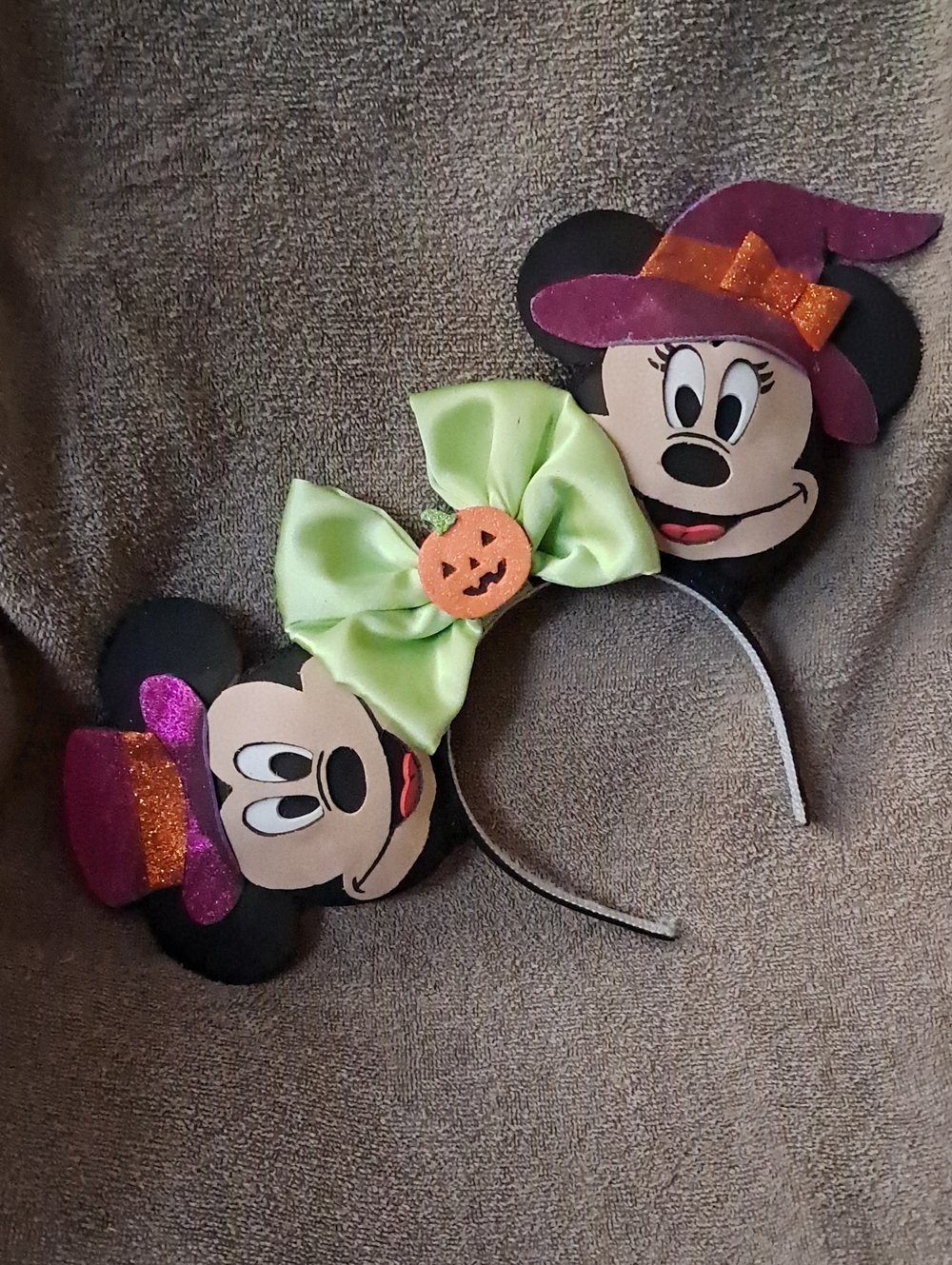 Handmade Minnie and Mickey Halloween Ears